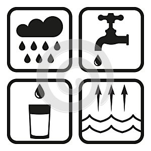 Water icon set. Vector illustration